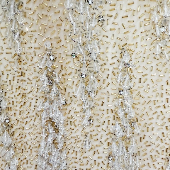 80s Victoria Royal Ltd Gold and Silver Beaded Dress Medium - Picture 5 of 5